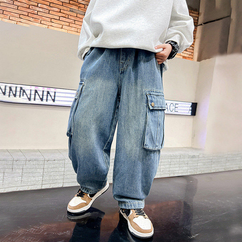 Unisex weite Utility-Jeans Drune