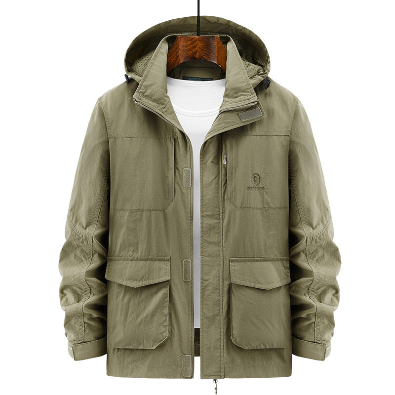 Herren Leichte Utility-Jacke mit Kapuze Drune