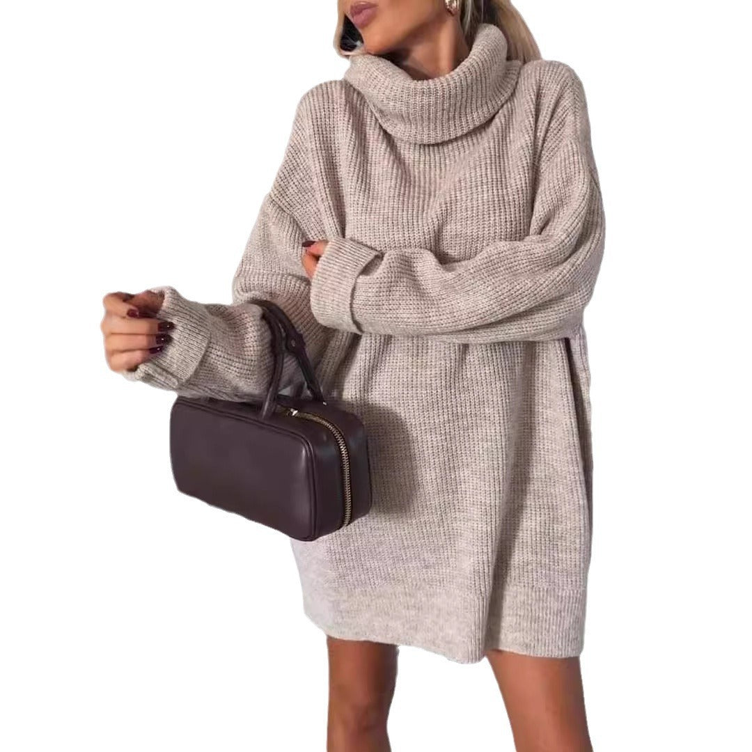 Damen Kuscheliger Strickpullover mit hohem Kragen Drune