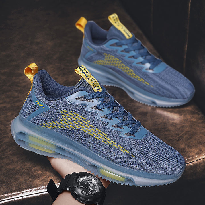 Unisex Air‑Cushion Performance‑Sneaker mit sichtbarer Luftkammer, atmungsaktivem Strickoberteil und gepolstertem Fersenkragen Drune