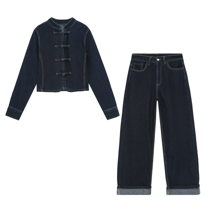 Damen Highwaist Wide‑Leg‑Jeans mit weitem Bein und Umschlagsaum Drune