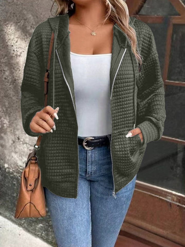 Damen Steppjacke mit Kapuze und Reißverschluss Drune