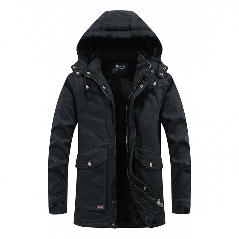 Herren City-Parka mit Teddyfutter, Kapuze und winddichter Innenleiste Drune
