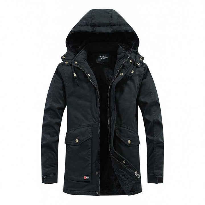 Herren City-Parka mit Teddyfutter, Kapuze und winddichter Innenleiste Drune