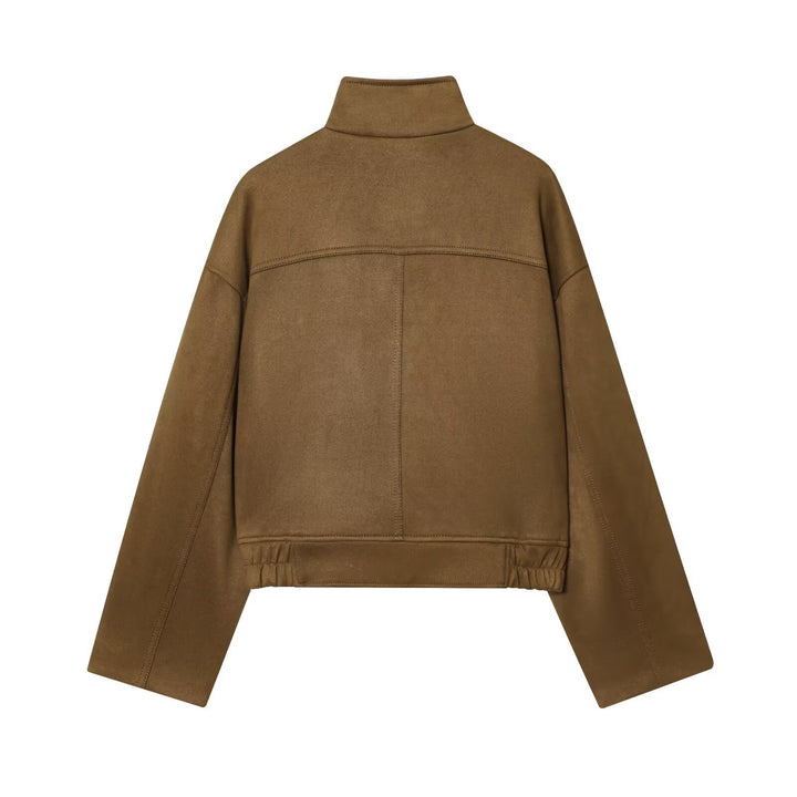 Damen moderne Utility-Jacke mit hochgeschlossenem Kragen und praktischen Taschen Drune