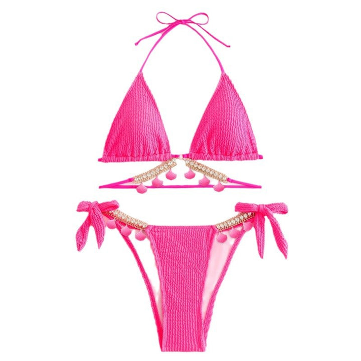 Damen Triangel-Bikini mit modischem Quastenschmuck Drune
