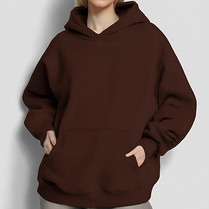 Damen nan Oversize-Kapuzenpullover mit ballonärmeln, herausgehobener Kängurutasche und weich angerauter Innenseite Drune