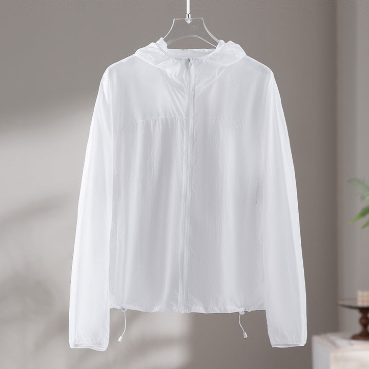 Damen Federleichte Kapuzenjacke aus Mikrofasern mit Kordelzug Drune