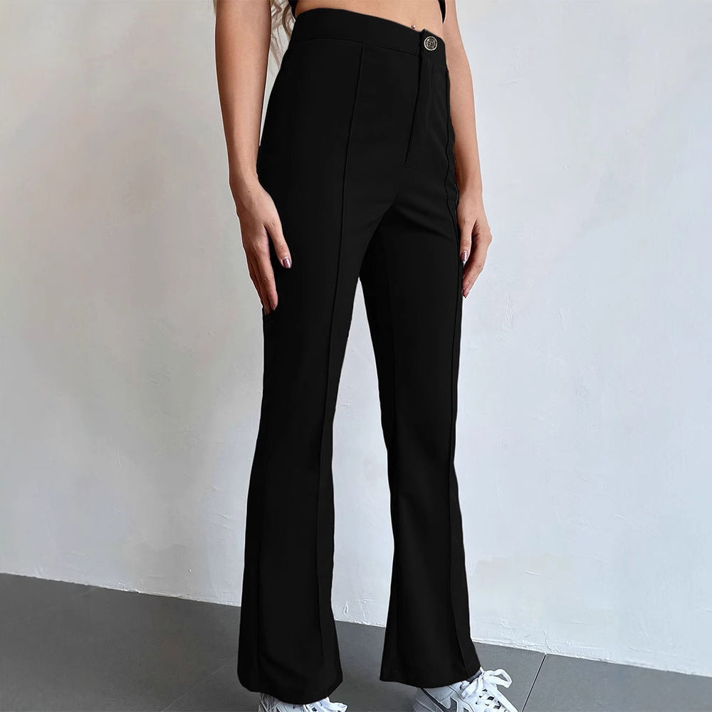 Damen elegante Business-Hose mit seitlichen Eingrifftaschen und schmalem Schnitt Drune