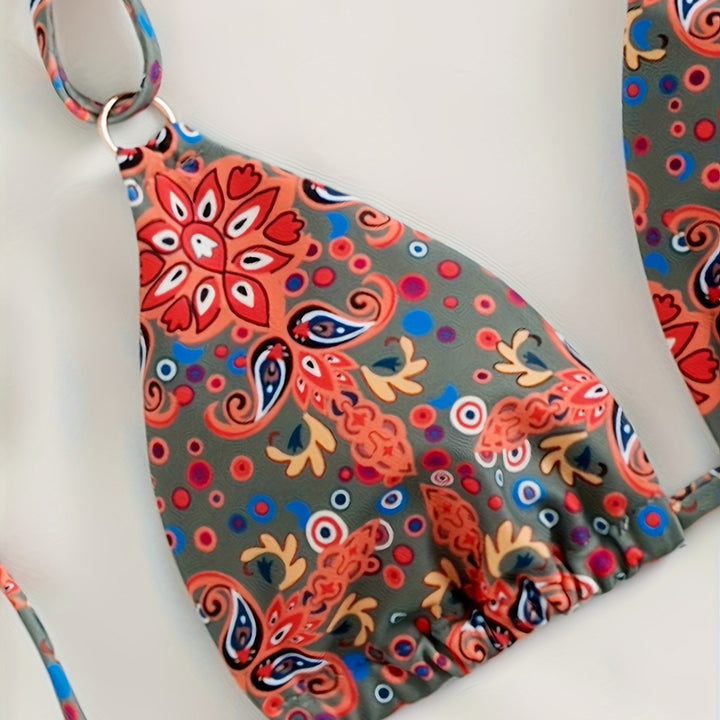 Damen Bikiniset mit verstellbaren Trägern und modernen Schnürdetails Drune