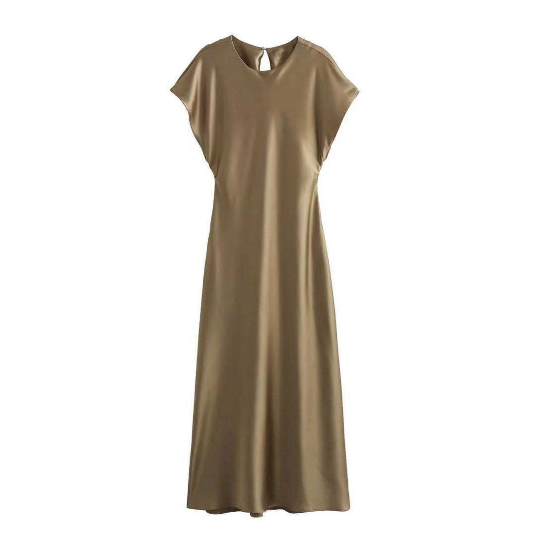 Damen Elegantes Maxikleid mit V-Ausschnitt und fließendem Schnitt Drune