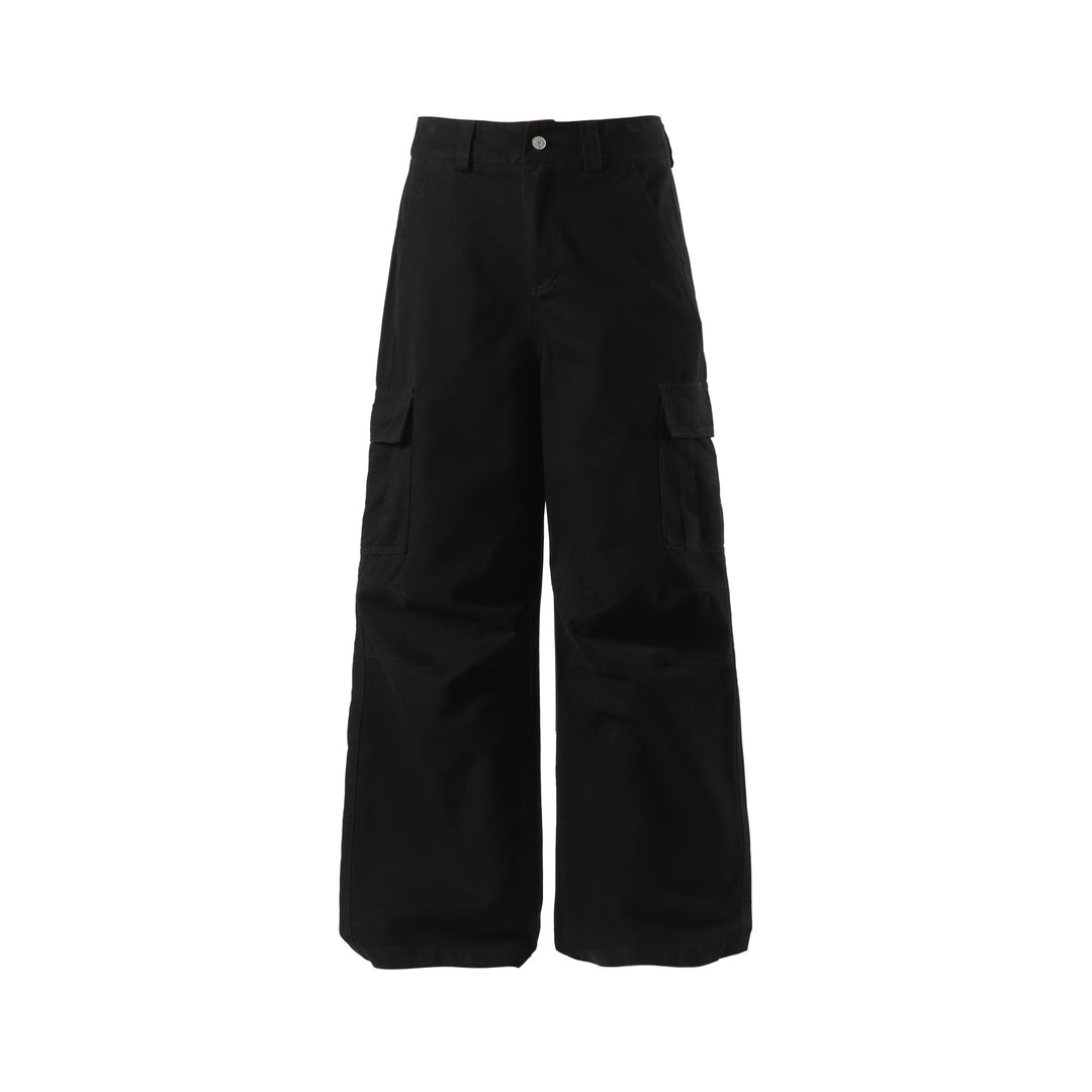 Damen Weite Cargo-Culotte mit hoher Taille, tiefem Schritt und funktionalen Pattentaschen Drune