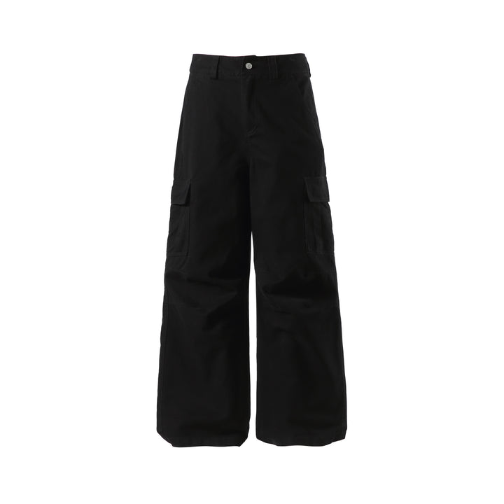 Damen Weite Cargo-Culotte mit hoher Taille, tiefem Schritt und funktionalen Pattentaschen Drune
