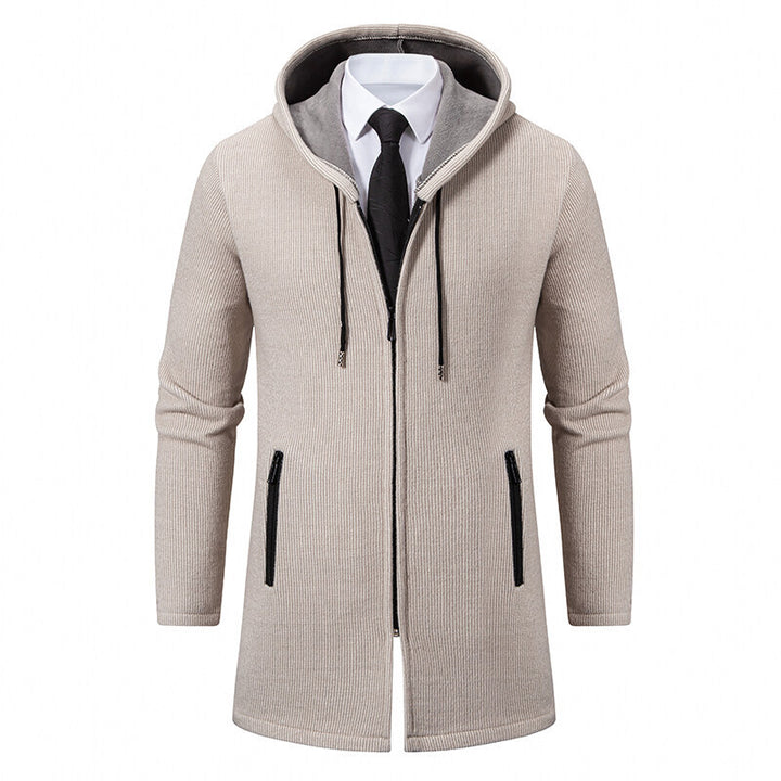 Herren urbane Kombination aus eleganter Jacke mit Kapuze und schickem Reißverschluss Drune
