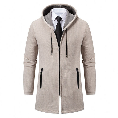 Herren urbane Kombination aus eleganter Jacke mit Kapuze und schickem Reißverschluss Drune