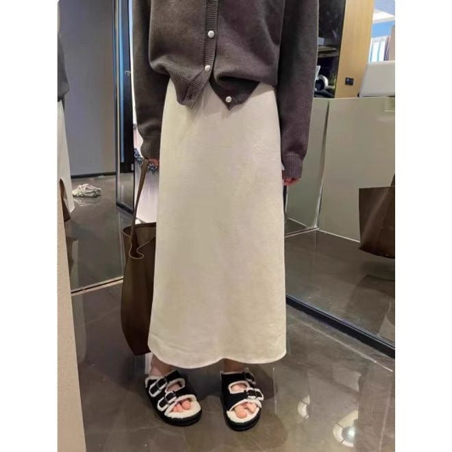 Damen Eleganter Maxi-Rock aus hochwertigem Strickstoff Drune