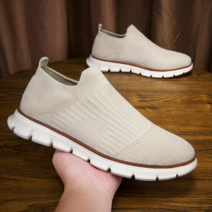 Damen Sportliche Slip-On Sneakers mit flexiblem Strick-Obermaterial Drune