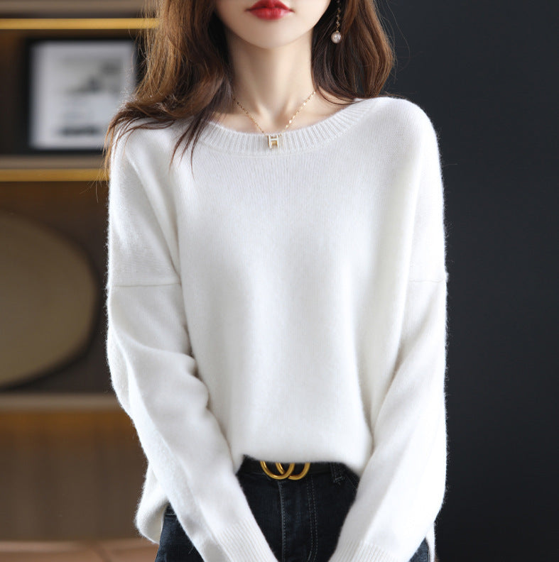 Damen gemütlicher Kaschmirpullover mit modernem Schnitt Drune