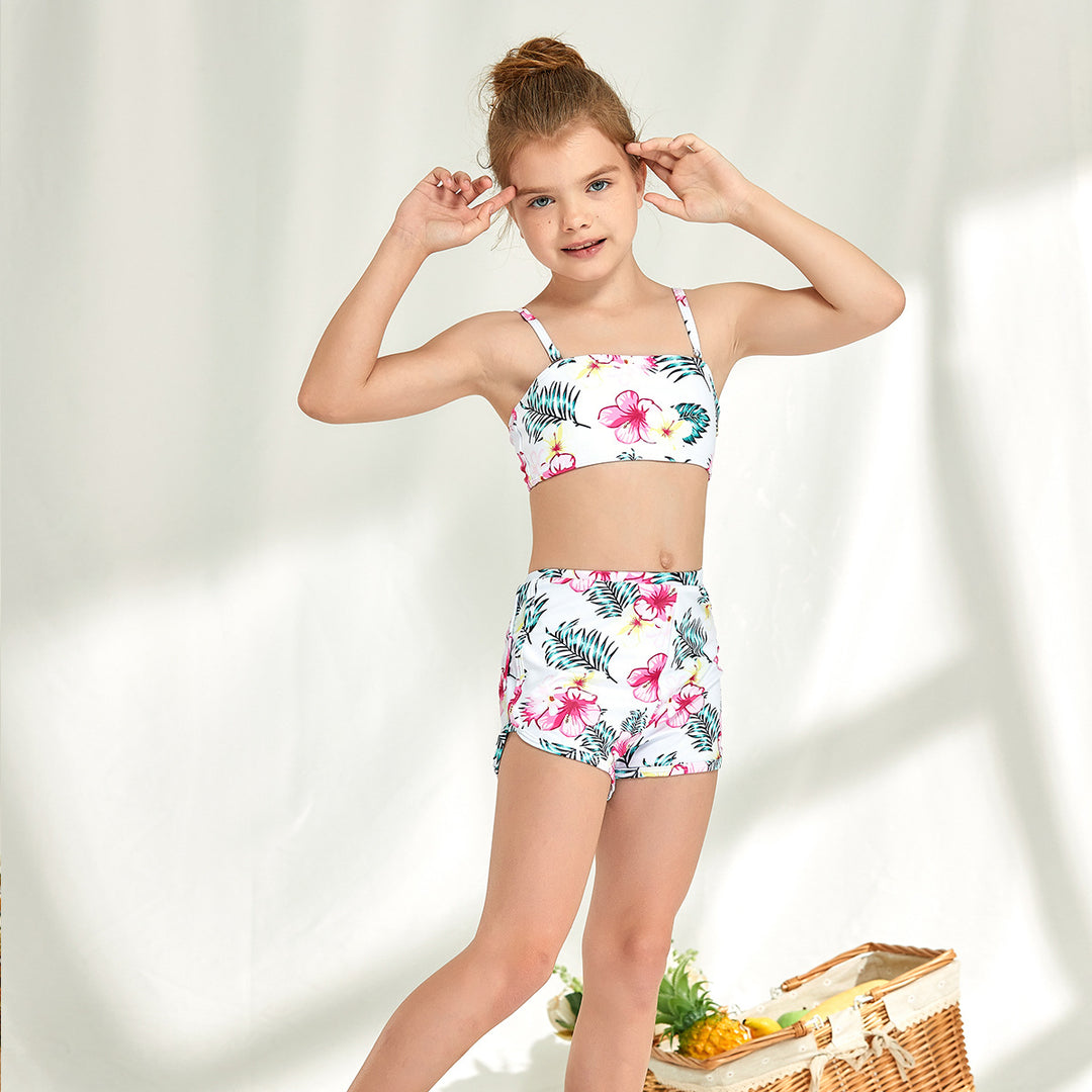 Mädchen Bikini-Set mit modischem Crop-Oberteil und hoch geschnittenen Shorts Drune