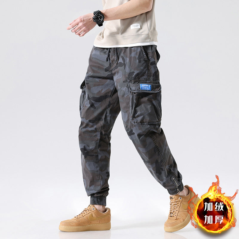 Herren Cargohhose im Joggerstil mit Camouflage-Muster, elastischem Bund und Mehrfach-Utility-Taschen Drune