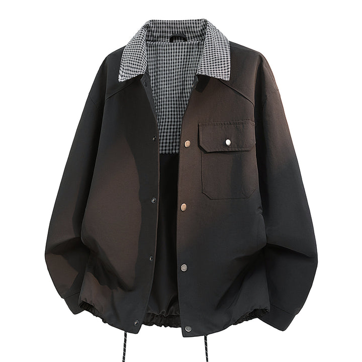 Herren Lässige Übergangsjacke mit Karomuster Drune