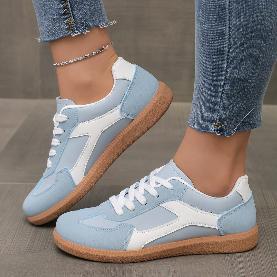 Damen sportliche Sneakers im Retro-Stil mit atmungsaktiver Oberflächenstruktur und rutschfester Sohle Drune