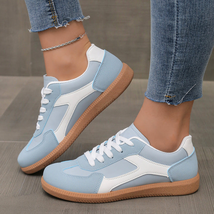 Damen sportliche Sneakers im Retro-Stil mit atmungsaktiver Oberflächenstruktur und rutschfester Sohle Drune