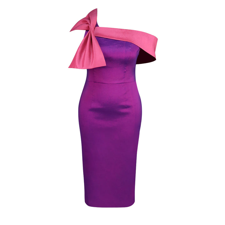 Damen Elegantes Cocktailkleid mit schillerndem Detail und asymmetrischem Träger Drune