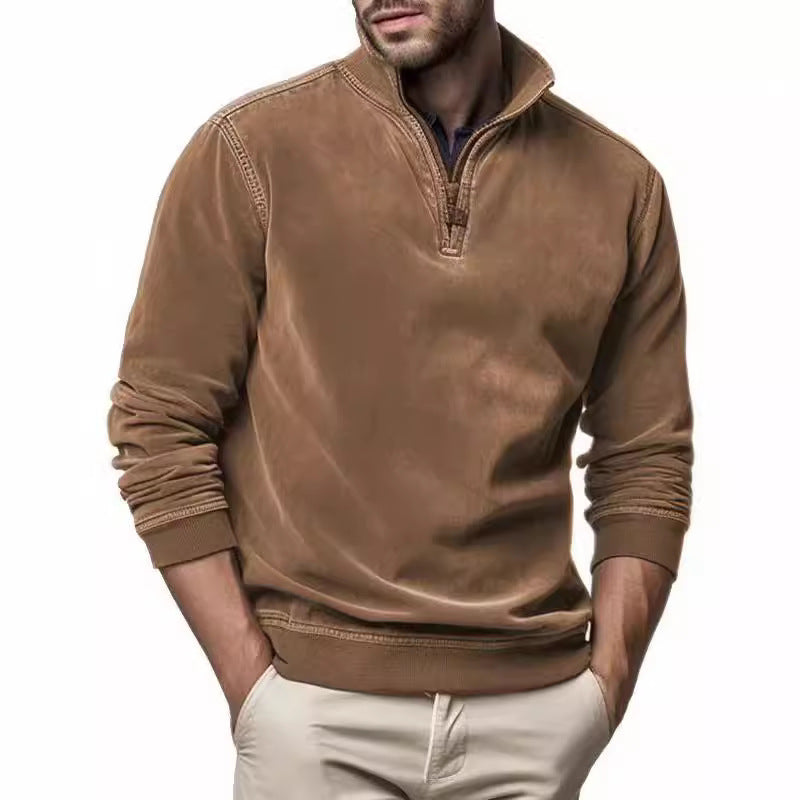Herren sportlicher Pullover mit praktischem Stehkragen Drune