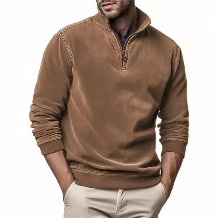 Herren sportlicher Pullover mit praktischem Stehkragen Drune