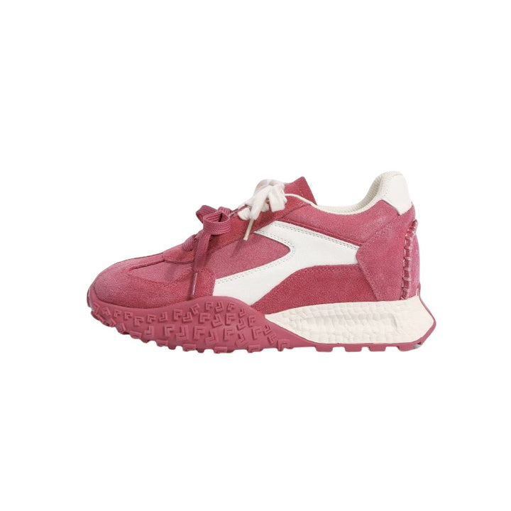 Damen Fashion-Chunky-Sneaker aus Wildlederoptik mit geriffelter Trailsohle Drune