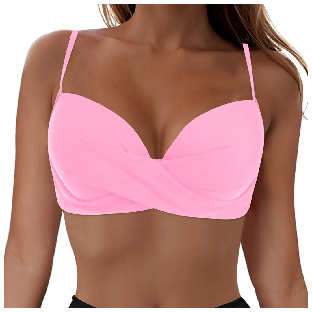Damen Elegantes Bikinioberteil mit Wickeldesign Drune