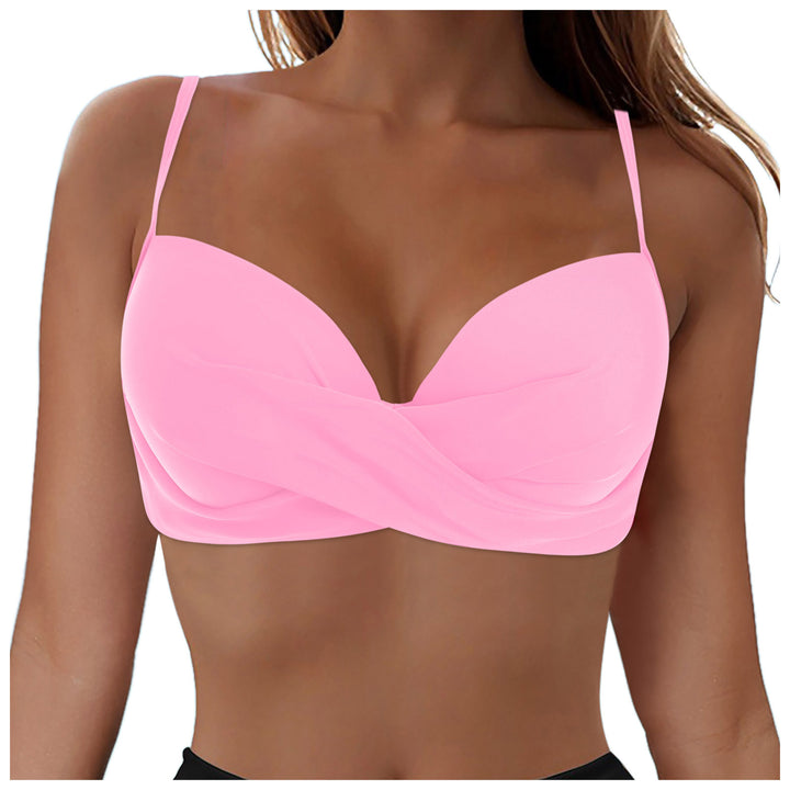 Damen Elegantes Bikinioberteil mit Wickeldesign Drune