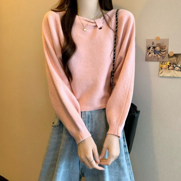Damen Bequemer Pullover mit verspieltem Ausschnitt Drune