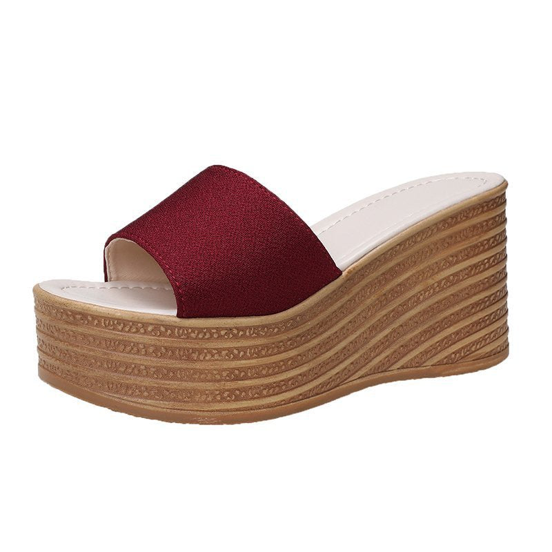Damen Wedge-Pantoletten mit bequemem Riemendesign und rutschfester Sohle Drune