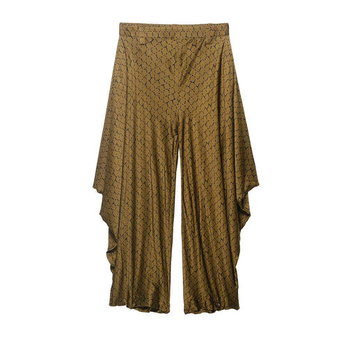 Damen Weite Palazzo-Hose mit asymmetrischem Volantsaum Drune