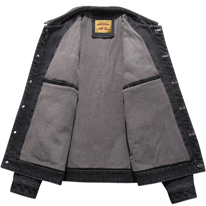 Herren Jeansjacke mit Used-Effekt, aufgesetzten Taschen und eingesticktem Rissdetail Drune