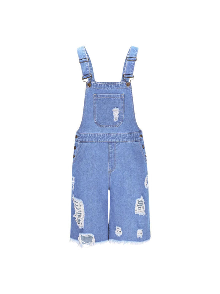 Herren Lässige Denim-Latzhose im distressed Look Drune