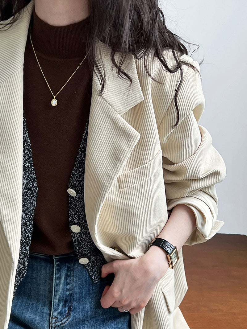 Drune | Lockere Metallschnalle Cordjacke