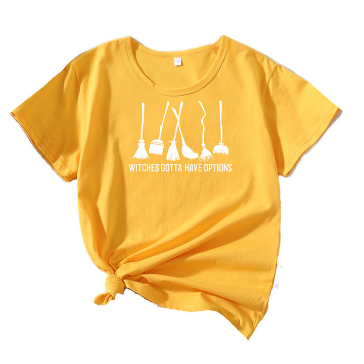 Frauen Grafik Besenstiel Humor T-Shirt Drune