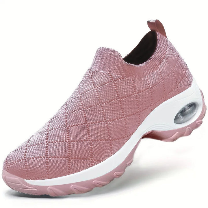 Damen Slip-On Strick-Sneaker mit Luftkissen und dämpfender Plateausohle Drune