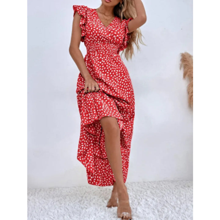 Damen Maxikleid mit fließendem Schnitt und voluminösen Ärmeln Drune