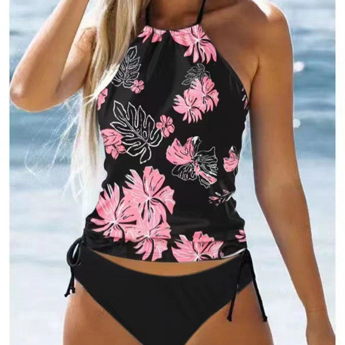 Damen Tankini mit floralem Muster und verstellbaren Trägern Drune