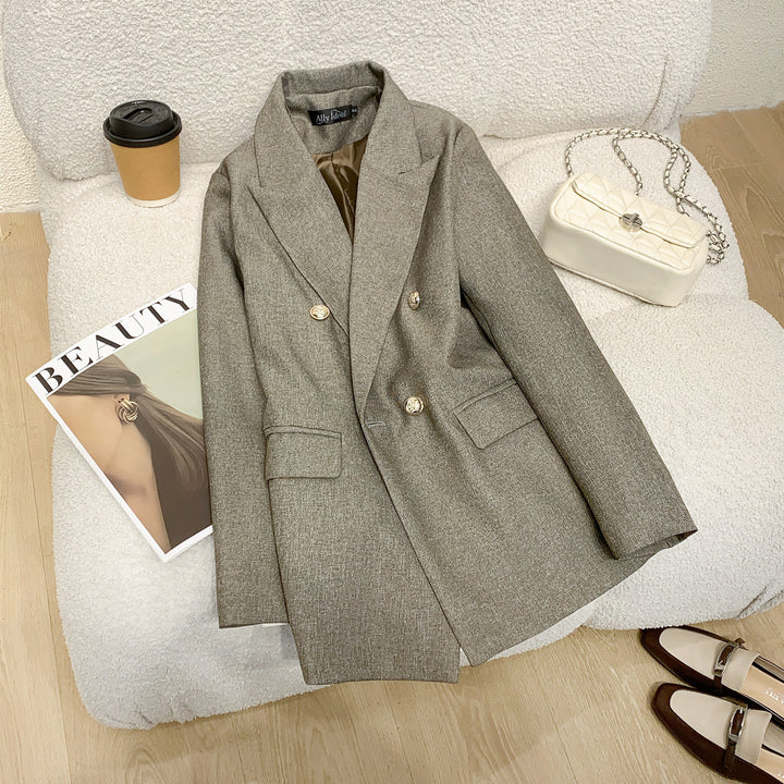 Damen Eleganter Doppelreihiger Blazer Drune