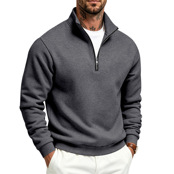 Herren Halbzip-Sweatshirt mit Troyerkragen und weicher Fleece-Innenseite Drune
