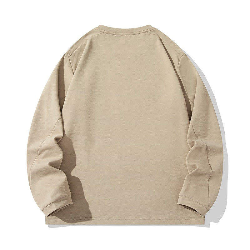 Unisex Oversize Langarm‑Sweatshirt mit Brustreißverschlusstasche und Rundhalsausschnitt Drune
