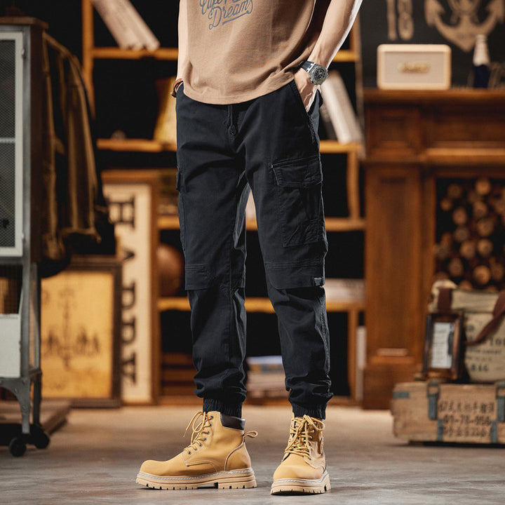 Herren Robuste Ripstop-Cargojogger mit ergonomischen Knieabnähern, Klett‑Klappen und verstellbarem Saum Drune