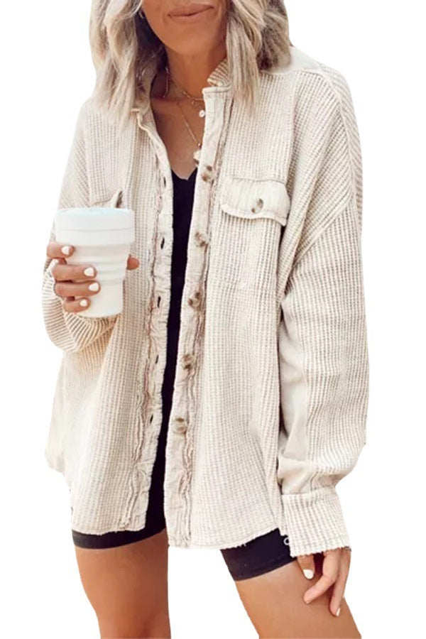 Damen lässige Oversized-Hemdjacke Drune