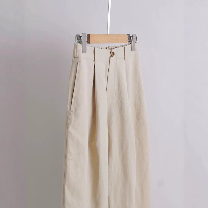Damen Bequeme und lässige weit geschnittene Stoffhose Drune