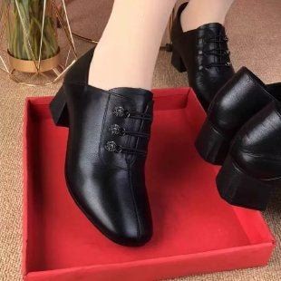 Damen Elegante Blockabsatz Stiefeletten Drune